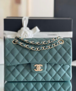 CHANEL CLASSIC - 23 - BLUE GREEN - CAVIAR - GOLD CHAMPAGNE