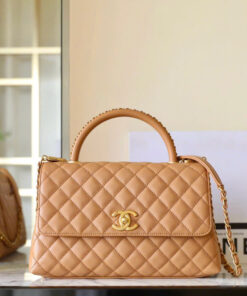 CHANEL COCO – MEDIUM – BEIGE – CAVIAR – GOLD