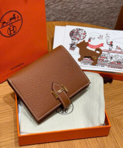 HERMES BEARN COMPACT WALLET - GOLD - EPSOM GHW