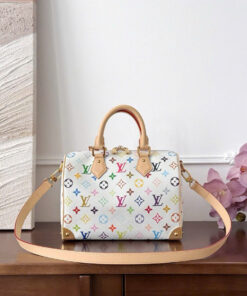 LV SPEEDY BANDOULIÈRE - 25 - WHITE - MONOGRAM CANVAS - GOLD