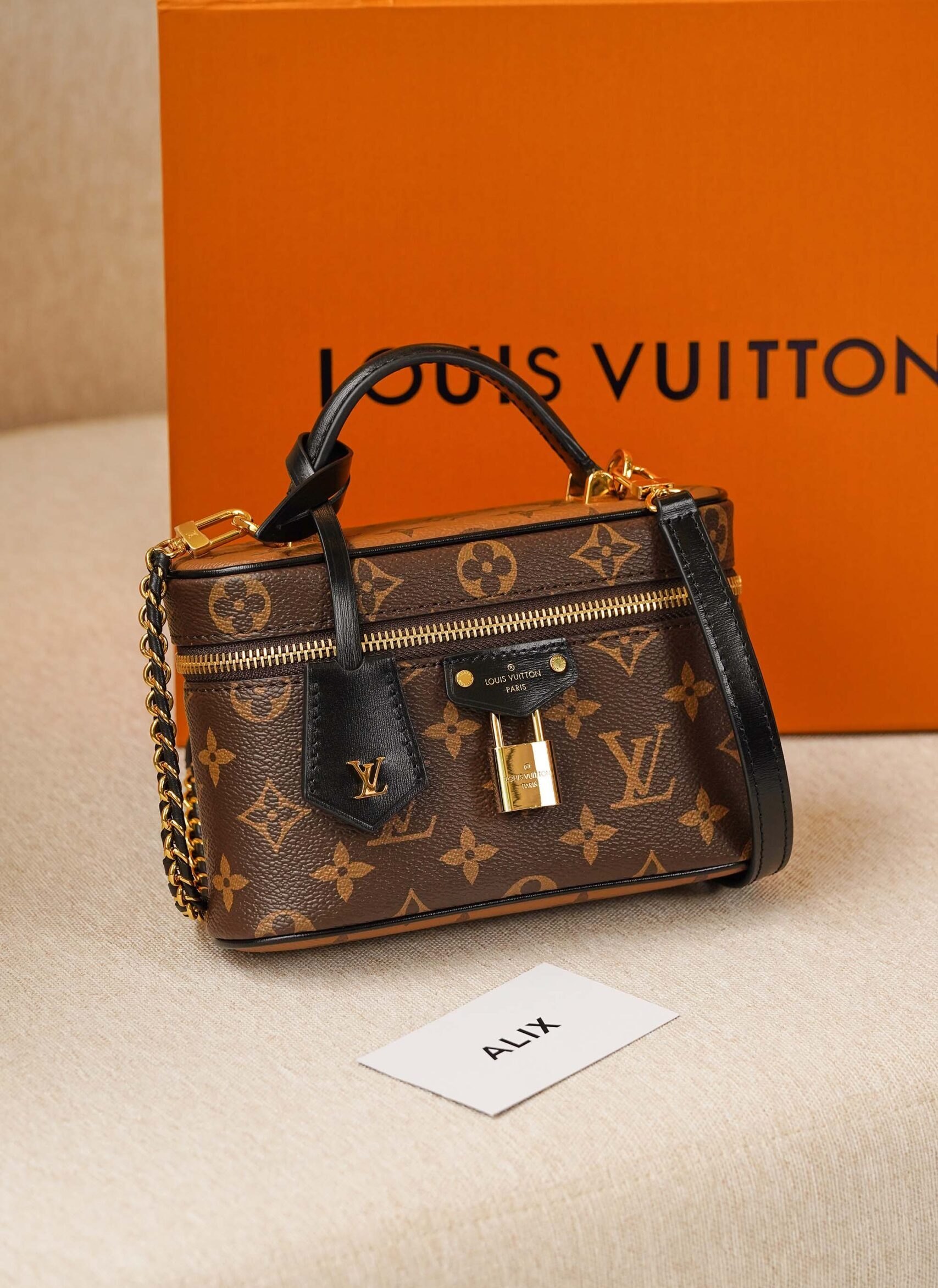 LV VANITY CHAIN POUCH - BROWN - MONOGRAM CANVAS - GOLD