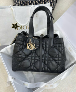 DIOR TOUJOURS BAG - MEDIUM - BLACK - CALFSKIN - GOLD