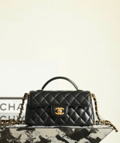 CHANEL KELLY 25P - BLACK - LAMBSKIN - GOLD