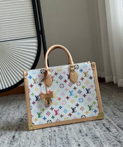 LV x TM ONTHEGO - MM - WHITE - MONOGRAM CANVAS - GOLD