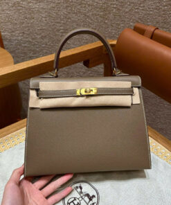 HERMES KELLY - 25 - ETOUPE - EPSOM - GHW