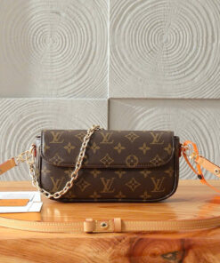 LV WALLET ON CHAIN - BROWN - MONOGRAM CANVAS - GOLD