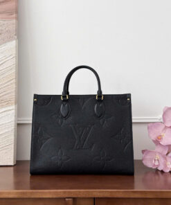 LV ONTHEGO - MM - BLACK - MONOGRAM EMPREINTE - GOLD
