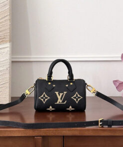 LV NANO SPEEDY – BLACK  – BICOLOR MONOGRAM EMPREINTE – GOLD