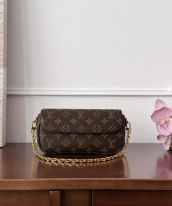 LV WALLET ON CHAIN - BROWN - MONOGRAM CANVAS - GOLD