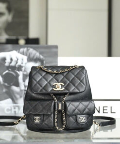 CHANEL BACKPACK – SMALL – BLACK – CAVIAR – GOLD