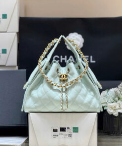 CHANEL 25 – SMALL – LIGHT GREEN – CAVIAR – GOLD