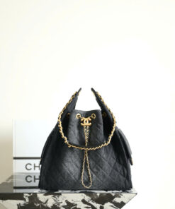 CHANEL 25 – MEDIUM – BLACK – DENIM – GOLD
