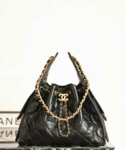CHANEL 25 – SMALL – BLACK – LAMBSKIN – GOLD