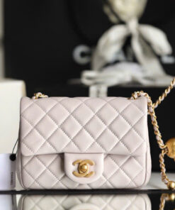 CHANEL FLAP BAG WITH CHAIN – MINI – LIGHT PURPLE – LAMBSKIN – GOLD