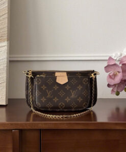 LV MULTI POCHETTE ACCESSOIRES - BROWN - MONOGRAM CANVAS - GOLD