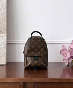 LV BACKPACK MINI PALM SPRINGS - BROWN - MONOGRAM CANVAS - GOLD