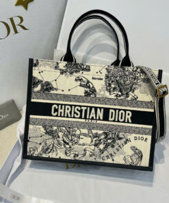 DIOR BOOK TOTE – MEDIUM – BLACK – CANVAS