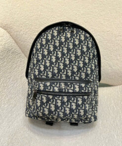 DIOR RIDER BACKPACK - BLUE - CANVAS - SILVER