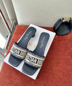 DIOR DWAY HEELED SLIDE - DEEP BLUE