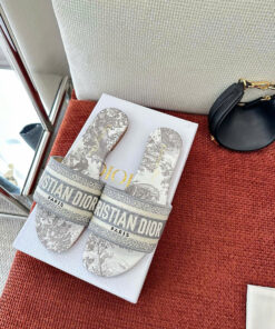 DIOR DWAY HEELED SLIDE - GRAY