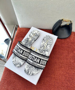 DIOR DWAY HEELED SLIDE - BLACK