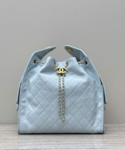 CHANEL 25 – MEDIUM – LIGHT BLUE – CAVIAR – GOLD