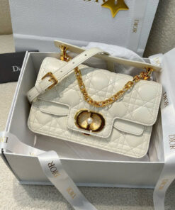 DIOR JOLIE TOP HANDLE - SMALL - LATTE - CALFSKIN - GOLD