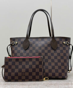 LV NEVERFULL - PM - BROWN - DAMIER EBENE CANVAS - GOLD