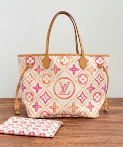 LV NEVERFULL - MM - PINK -  MONOGRAM CANVAS - GOLD