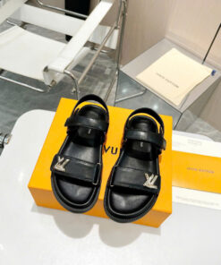 LV SUNSET FLAT COMFORT SANDALS – BLACK