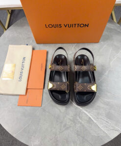 LV SUNSET FLAT COMFORT SANDALS - BROWN