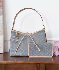 LV CARRYALL - MM - WASHED GRAY - DENIM - SILVER
