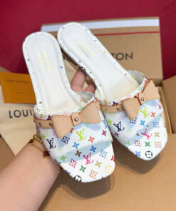 LV x TM 6AM FLAT MULE - WHITE