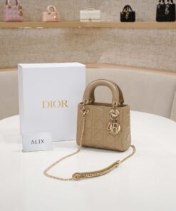 DIOR LADY – MINI – BISCUIT – LAMBSKIN – GOLD