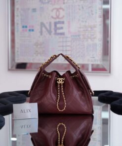 CHANEL 25 – SMALL – BURGUNDY – CAVIAR – GOLD