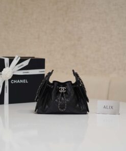 CHANEL 25 – MINI – BLACK – CAVIAR – SILVER