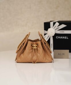 CHANEL 25 – MINI – DARK BEIGE – CAVIAR – AGED GOLD