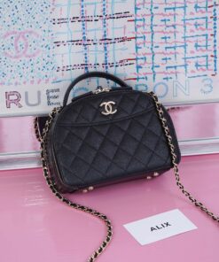 CHANEL VANITY HANDLE 25C – BLACK – CAVIAR – GOLD CHAMPAGNE