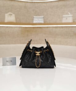 CHANEL 25 – MINI – BLACK – CAVIAR – AGED GOLD