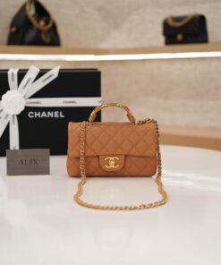 CHANEL TOP HANDLE 25B – CAMEL – CAVIAR – GOLD