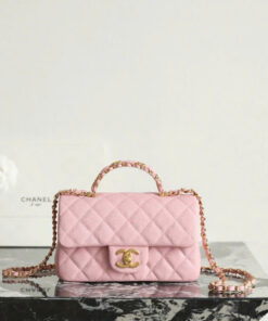 CHANEL TOP HANDLE 25B – ROSE SAKURA – CAVIAR – GOLD