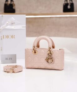 DIOR LADY D-JOY – SMALL – POWDER PINK – GOLD