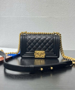CHANEL BOY – SMALL – BLACK – CAVIAR – GOLD