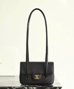 CHANEL 26P PREPPY COCO - MINI - BLACK - GRAINED SHINY CALFSKIN - GOLD