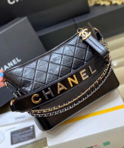 CHANEL GABRIELLE - MINI - BLACK - SHINY CALFSKIN - GOLD