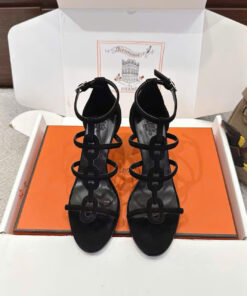 HERMES MAGIC 70 SANDAL - NOIR - SUEDE