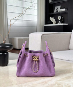 CHANEL 25 – MINI – PURPLE – SUEDE  – GOLD