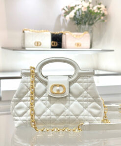 DIOR JOLIE TOP HANDLE - MINI - WHITE - GOLD