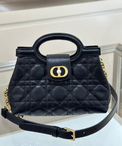 DIOR JOLIE TOP HANDLE - MINI - BLACK - GOLD