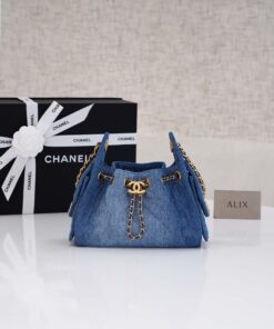 CHANEL 25 – MINI – BLUE – DENIM – AGED GOLD